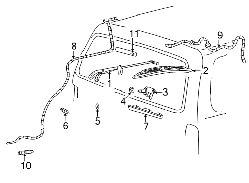 2005 Lincoln Aviator Hose - Windshield Washer Diagram for 2C5Z-17A605-AA