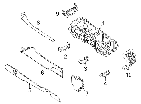 2016 Ford Special Service Police Sedan Panel Assembly - Console Diagram for DG1Z-54045A36-AA