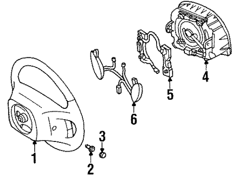 2001 Mercury Grand Marquis Steering Column & Wheel, Steering Gear & Linkage Diagram 3 - Thumbnail