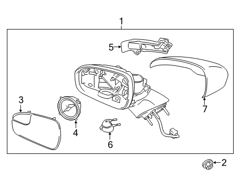 2020 Ford Police Responder Hybrid Outside Mirrors Diagram 2 - Thumbnail