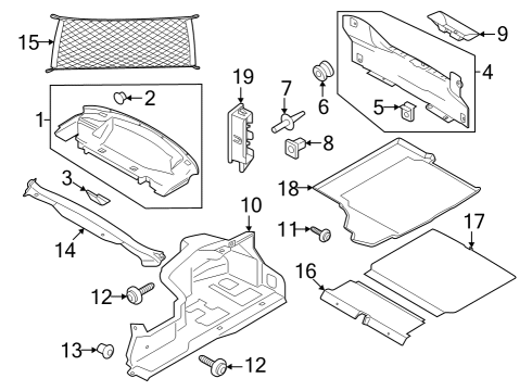 2024 Ford Mustang LINER - LUGGAGE COMPARTMENT Diagram for PR3Z-7811600-BA