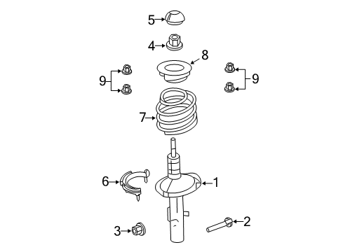 2019 Lincoln MKT Struts & Components - Front Diagram