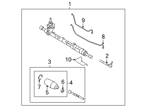 2008 Lincoln MKZ Steering Column & Wheel, Steering Gear & Linkage Diagram 3 - Thumbnail