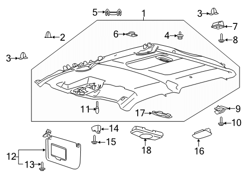 2015 Ford F-150 Lamp Assembly - Interior Diagram for HM2Z-13776-AA