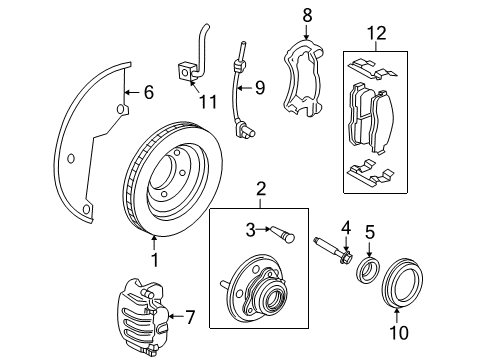 2002 Ford Explorer Bolt - Wheel Diagram for 2L2Z-1107-AA