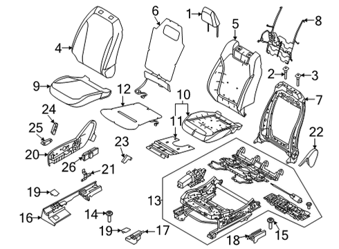 2023 Ford Mustang Mach-E HEADREST - COVER AND PAD Diagram for LJ8Z-58611A08-AE