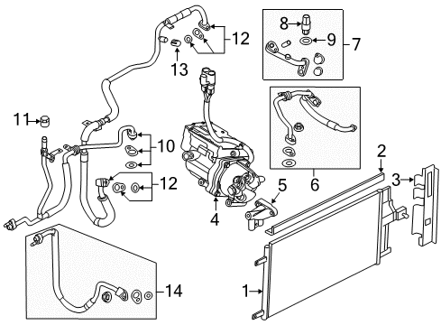 2011 Ford Escape A/C Condenser, Compressor & Lines Diagram 3 - Thumbnail