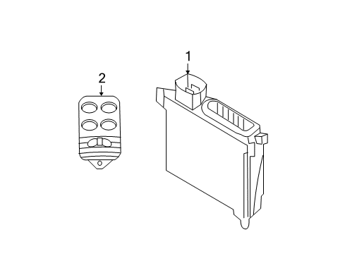 2007 Lincoln Town Car Kit - Keyless Entry - Cntlr & Trans Diagram for 6W1Z-15K602-B