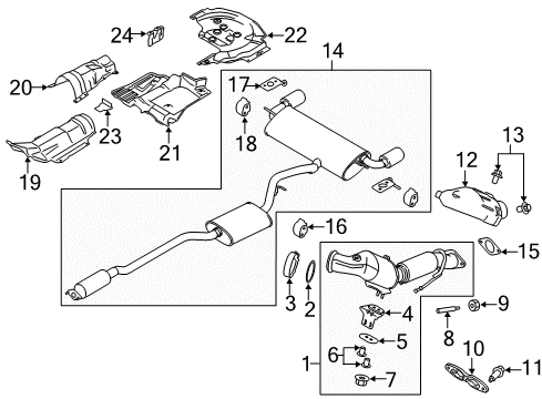 2016 Lincoln MKC Catalytic Converter Assembly Diagram for EV6Z-5E212-B