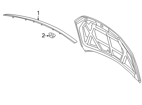 2010 Mercury Milan Exterior Trim - Hood Diagram