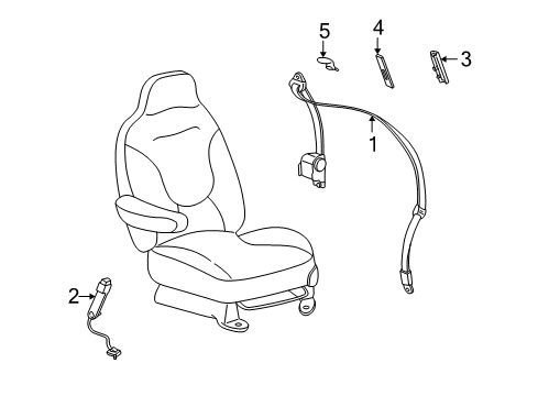 2002 Lincoln Blackwood Rear Seat Belts Diagram