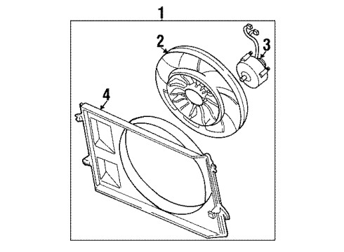 2002 Mercury Villager Shroud - Radiator Fan Diagram for XF5Z-8146-AA