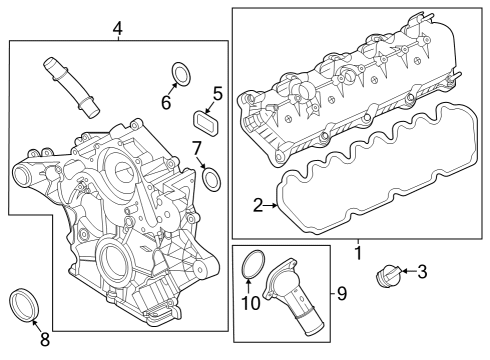 2024 Ford F-250 Super Duty Valve & Timing Covers Diagram 2 - Thumbnail