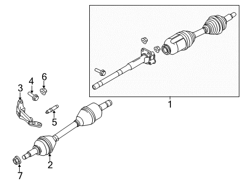 2011 Lincoln MKS Drive Axles - Front Diagram