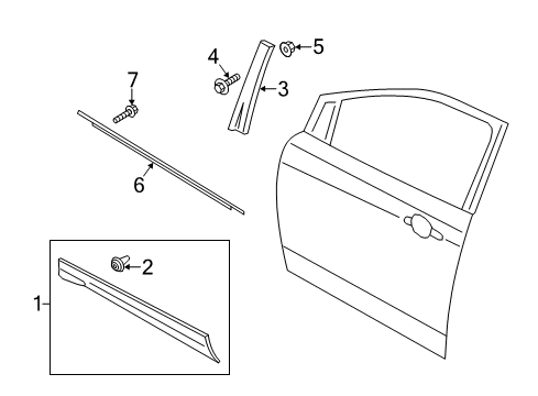 2017 Ford Escape MOULDING - DOOR OUTSIDE Diagram for JJ5Z-7820878-AA