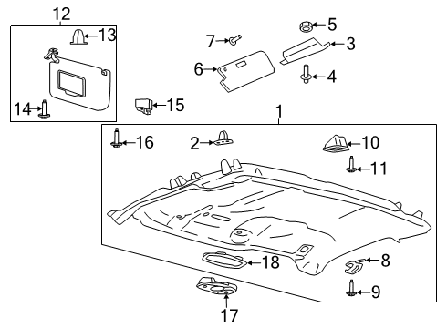 2019 Ford F-350 Super Duty Interior Trim - Cab Diagram 3 - Thumbnail