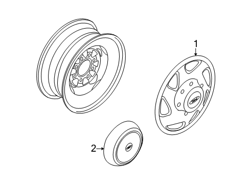 2008 Ford E-250 Wheel Covers & Trim Diagram