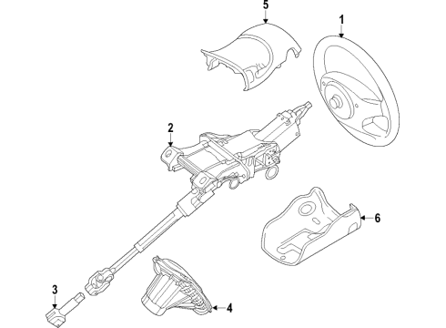 2022 Ford Transit Connect Steering Wheel Assembly Diagram for KT1Z-3600-BA