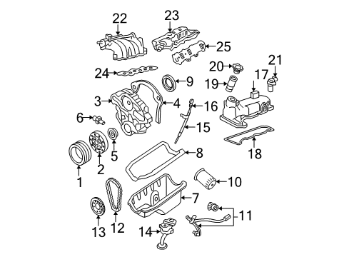 2002 Ford Ranger Kit - Manifold Hardware Diagram for 4L5Z-9424-A