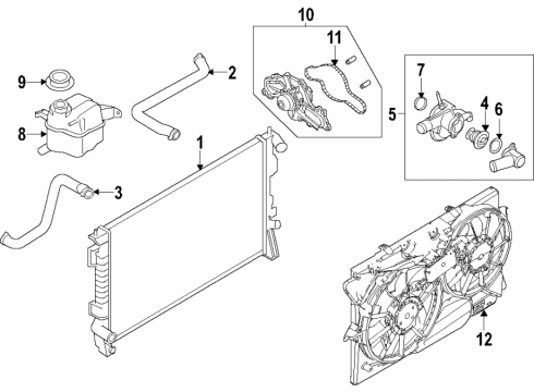 2018 Ford Police Interceptor Sedan Cooling System, Radiator, Water Pump, Cooling Fan Diagram 6 - Thumbnail