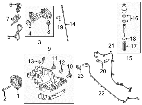 2017 Lincoln MKX Engine Parts & Mounts, Timing, Lubrication System Diagram 1 - Thumbnail