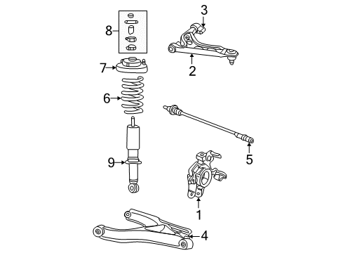 2004 Mercury Mountaineer Insulator - Shock Absorber Diagram for 2L2Z-18198-BA