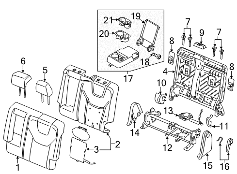 2015 Ford Edge Rear Seat Components Diagram 1 - Thumbnail