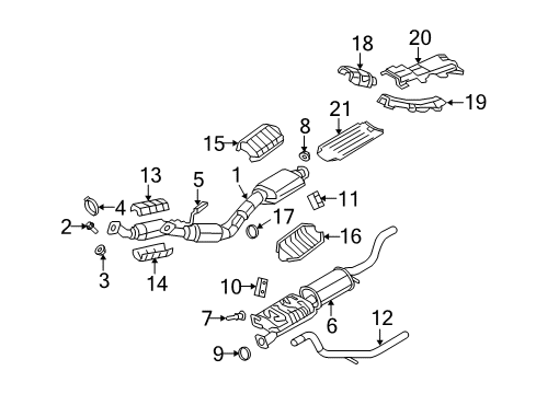 2003 Mercury Mountaineer Exhaust Components Diagram 2 - Thumbnail