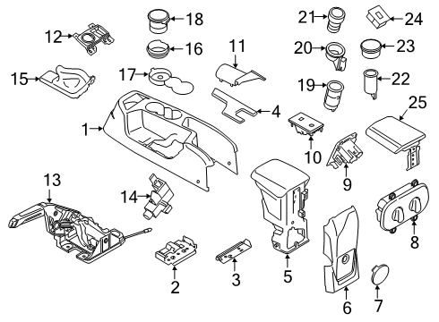 2019 Ford Transit Connect Parking Brake Lever Assembly Diagram for KV6Z-2780-A