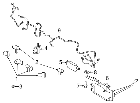 2020 Lincoln Nautilus Parking Aid Diagram 1 - Thumbnail