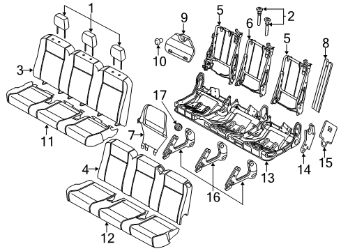 2016 Ford Transit-250 Frame And Spring - Rear Seat Cushion Diagram for CK4Z-9963160-J