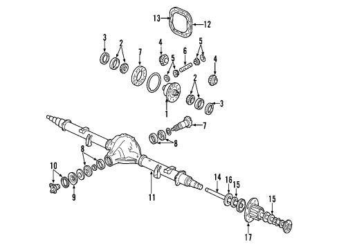 2008 Ford F-350 Super Duty Rear Axle, Differential, Propeller Shaft Diagram