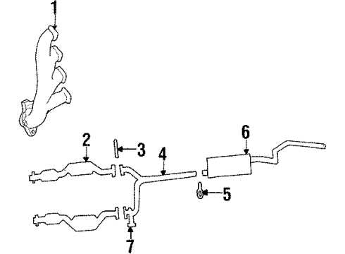 2001 Ford Crown Victoria Catalytic Converter Assembly Diagram for 1W7Z-5E212-A