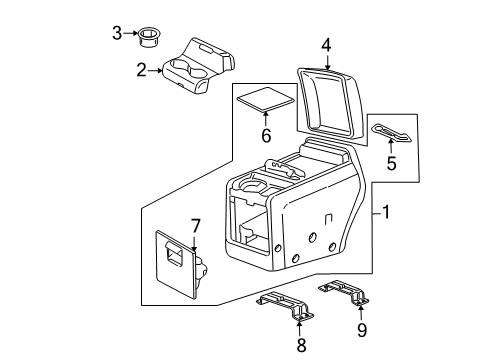 2015 Lincoln Navigator Bracket - Console Diagram for 2L7Z-78045B34-AA