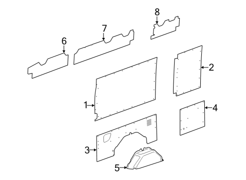 2023 Ford E-Transit Interior Trim - Side Panel Diagram 5 - Thumbnail