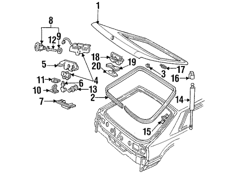 1985 Ford Mustang Plate - Door Lock Striker Diagram for E1FZ-61404A42-A