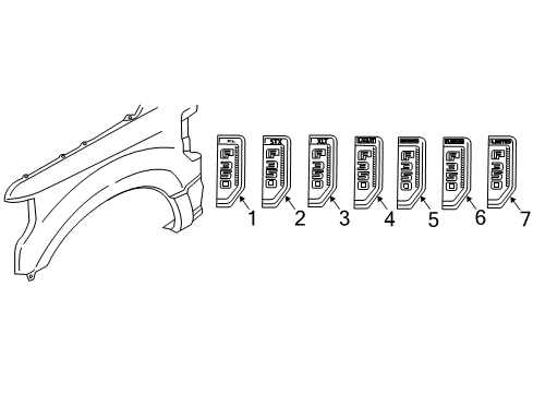 2019 Ford F-350 Super Duty Exterior Trim - Fender Diagram