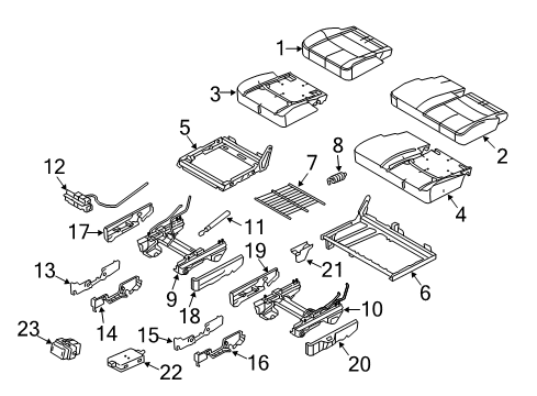 2016 Lincoln MKT Support - Rear Seat Cushion Diagram for DE9Z-96606A50-E