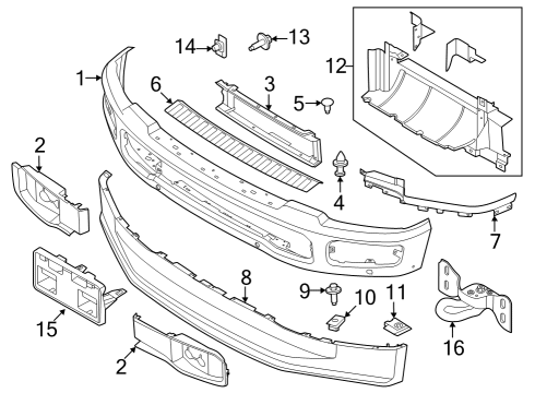 2024 Ford F-350 Super Duty Bumper & Components - Front Diagram 1 - Thumbnail