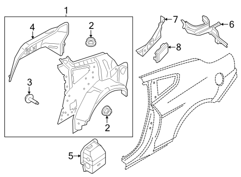 2024 Ford Mustang Inner Structure - Quarter Panel Diagram