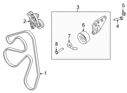 2012 Ford Edge V-Belt Diagram for BT4Z-8620-F