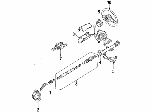 1984 Mercury Topaz Steering Column & Wheel Diagram