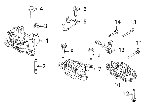 2022 Lincoln Corsair AUTOMATIC TRANSMISSION ASY Diagram for LX6Z-7000-BC