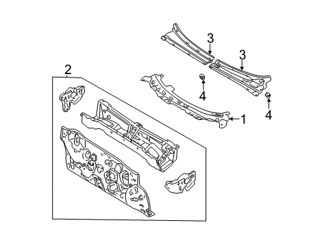 2007 Ford Escape Cowl Diagram