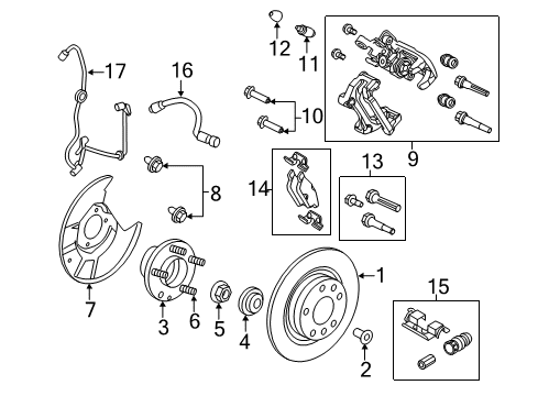 2010 Mercury Milan Brake Components, Brakes Diagram 3 - Thumbnail