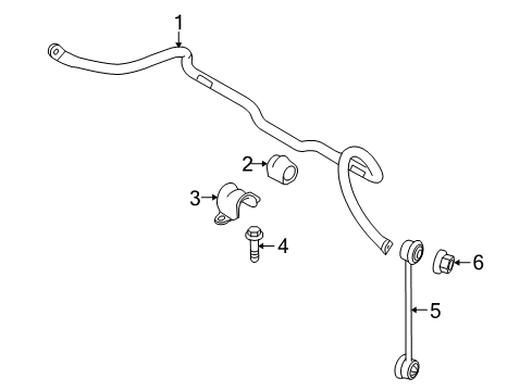 2011 Ford Transit Connect Stabilizer Bar & Components - Front Diagram