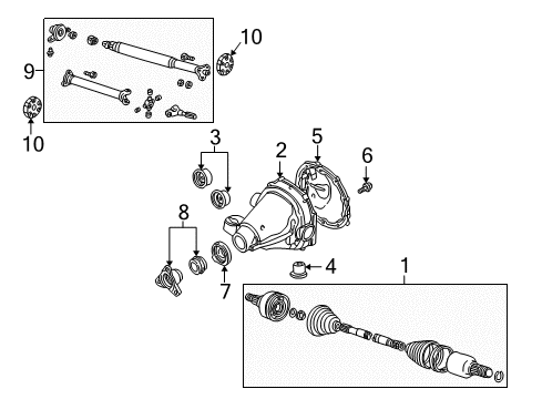 2003 Ford Thunderbird Axle Components - Rear Diagram