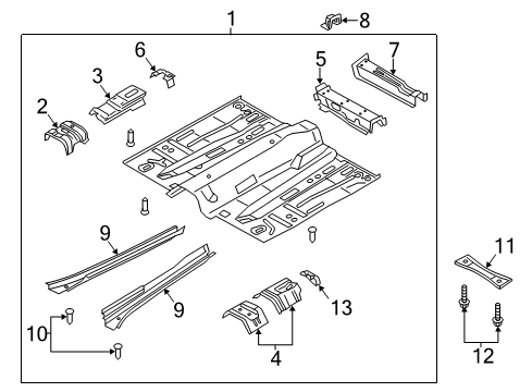 2013 Ford C-Max Member - Side Floor Diagram for CV6Z-5810063-A