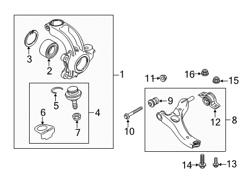 2010 Ford Transit Connect Knuckle - Front Wheel Diagram for 5T1Z-3K185-C