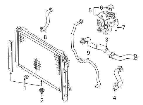 2003 Ford Escape Radiator & Components Diagram 2 - Thumbnail